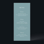 Simple Muted Blue Elegant Wedding Menu<br><div class="desc">Modern wedding menu featuring a simple design with a combination of a contemporary sans serif font,  an elegant handwriting script and an italic font.</div>