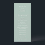 Simple Muted Green Elegant Wedding Program<br><div class="desc">Modern wedding program featuring a simple design with a combination of a contemporary sans serif font,  an elegant handwriting script and an italic font.</div>