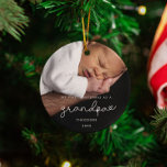Simple My First Christmas as a Grandpa Photo Ceramic Ornament<br><div class="desc">A simple and modern design for this photo ornament gift. To customise with your favourite baby picture. You can also easily change the colour of the font to your liking. Perfect to celebrate your First Christmas as a Grandpa.</div>