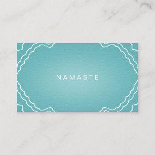 Simple Namaste Yoga Teacher Aqua Teal Business Card