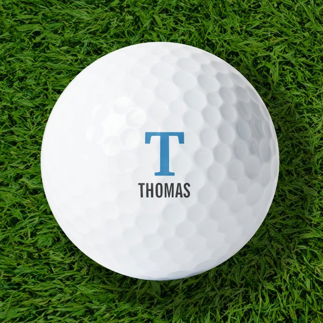 Simple Name and Monogram Initial Personalised Golf Balls (Creator Uploaded)