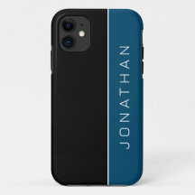 Simple Name Masculine Colour Block Black and Blue