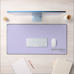 Simple Name Monogram 2 lines of Custom Text Purple Desk Mat<br><div class="desc">Protect your desk with this large desk/mouse pad featuring two lines of white custom text set against a solid light purple background (easily change the background colour). Add your name,  monogram,  company name,  logo etc - totally and easily customisable. Also makes a great gaming mat.</div>