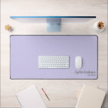 Simple Name Monogram 2 lines of Custom Text Purple Desk Mat<br><div class="desc">Protect your desk with this large desk/mouse pad featuring two lines of white custom text set against a solid light purple background (easily change the background colour). Add your name,  monogram,  company name,  logo etc - totally and easily customisable. Also makes a great gaming mat.</div>