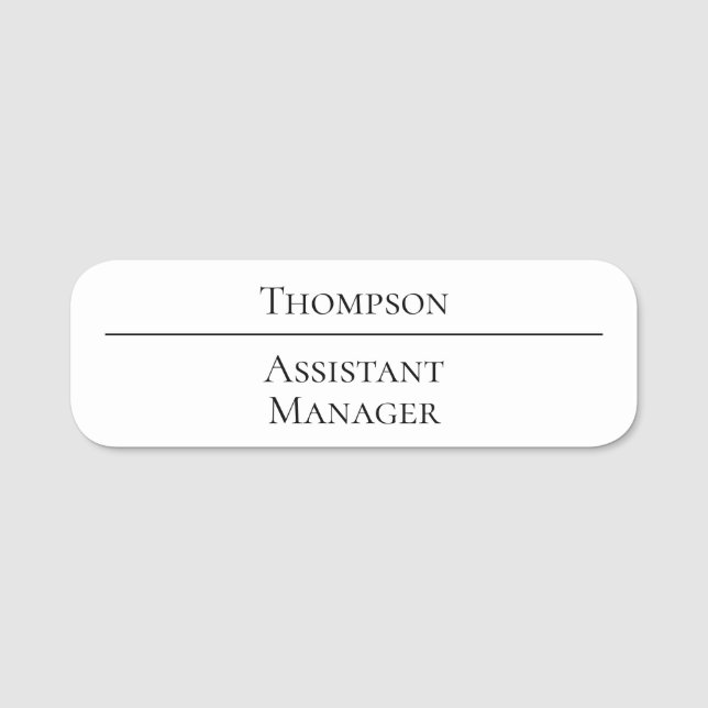 Simple Name Position Business Tag (Front)