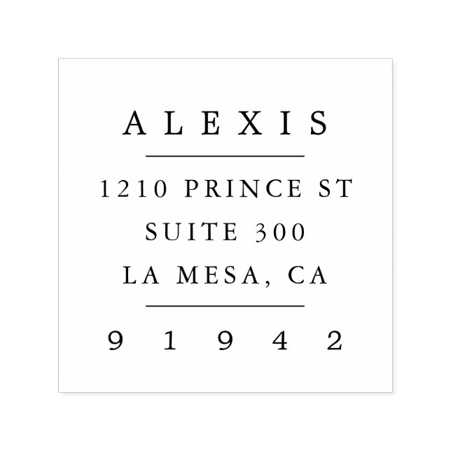 Simple name return address self-inking stamp (Design)