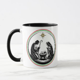 Simple Nativity Christmas Coffee Cup Add Name