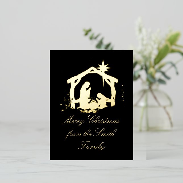 Simple Nativity Christmas Holiday Card (Standing Front)