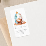 Simple Nativity Merry Christmas Return Address Label<br><div class="desc">Simple Nativity Merry Christmas Return Address.  A stylish set script for Merry Christmas and the rest of the text is easy to personalise.</div>