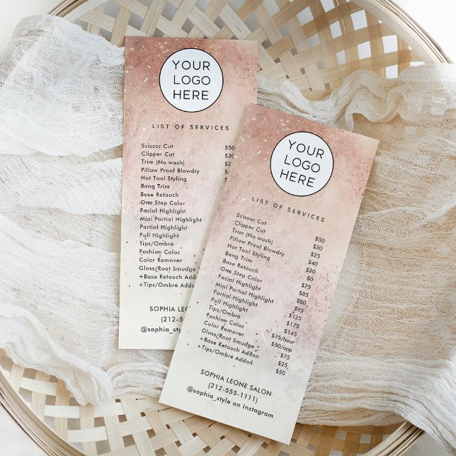 Simple Natural Auburn Earth Tones Salon Price List Rack Card (Creator Uploaded)