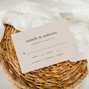 Simple Natural Meal Choice Wedding RSVP Card