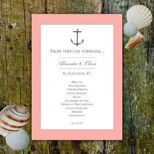 Simple Nautical Anchor Wedding   Coral Program