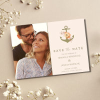 Simple Nautical Boho Floral Wedding Save the Date