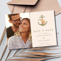 Simple Nautical Boho Floral Wedding Save the Date