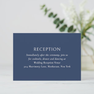 Simple Navy and Cream Modern Wedding Enclosure Card