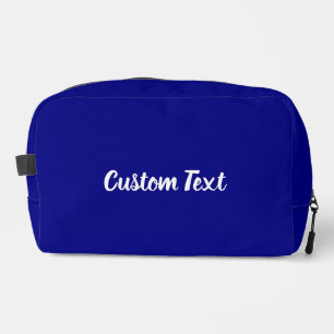 Simple Navy Blue and White Script Text Template Dopp Kit