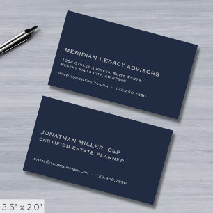 Simple Navy Blue Business Card