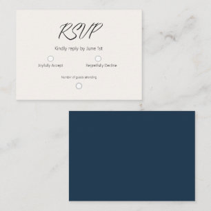 Simple Navy Blue Light Orange Card