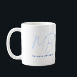 Simple Navy Blue Minimalist Two Monogram Name Coffee Mug<br><div class="desc">Simple Navy Blue Minimalist Two Monogram Name mug perfect for bosses,  consultants,  professionals or businessmen.</div>