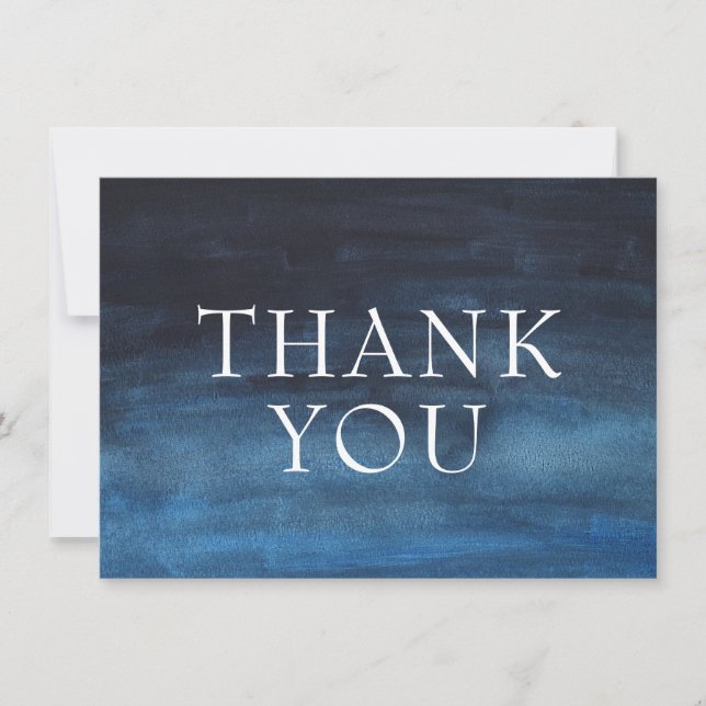 Simple Navy Blue Modern Business Thank You Card (Front)
