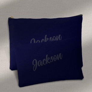 Simple Navy Blue Personalised Mens Accessory Pouch