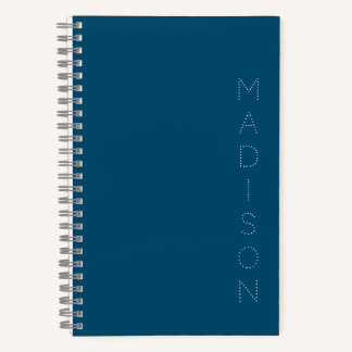 Simple Navy Blue Personalised Name Notebook