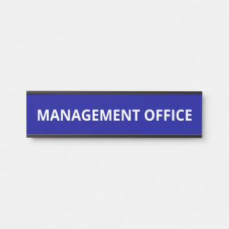 Simple Navy Management Office Door Sign