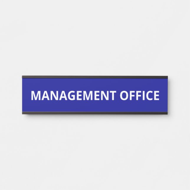 Simple Navy Management Office Door Sign (Front)