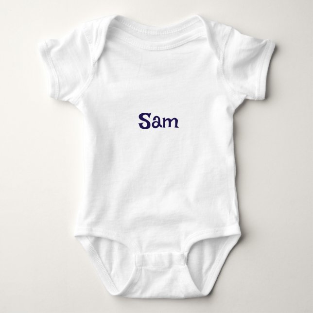 Simple Navy Personalised Name Baby Bodysuit (Front)