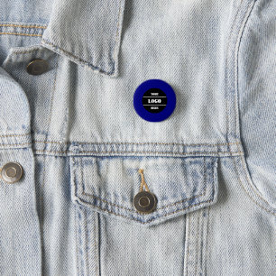 Simple Navy Personalised Solid Colour Button