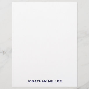 Simple Navy Typographic Name Custom Letterhead