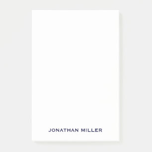 Simple Navy Typographic Name Post-it Notes