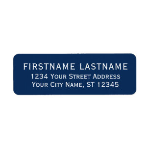Simple Navy White Elegant Name - Return Address Label