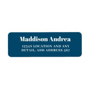 Simple Navy White Elegant Return Address Label
