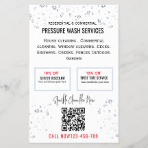 Simple neat Water drops Qr code Pressure wash