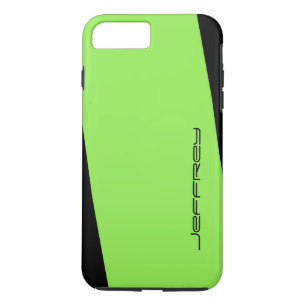 Simple Neon Green on Black, Minimalist, Name iPhone 8 Plus/7 Plus Case