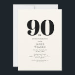 Simple Neutral  90th Birthday Celebration Invitation<br><div class="desc">90th Birthday Party Invitation.  Simple. Neutral.</div>