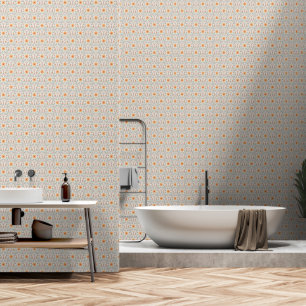 Simple Neutral Beige Spring Floral Pattern Wallpaper
