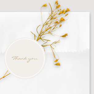 Simple Neutral Elegant Thank You Wedding Sticker