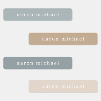 Simple Neutral Kids Name Labels
