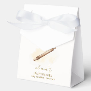 Simple Neutral Minimalist Pastry Chef Baby Shower Favour Box