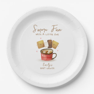 Simple Neutral S'more Fun Fall Baby Shower Paper Plate