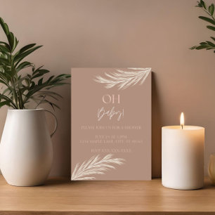 Simple Neutral Tone Boho Shower Invitation