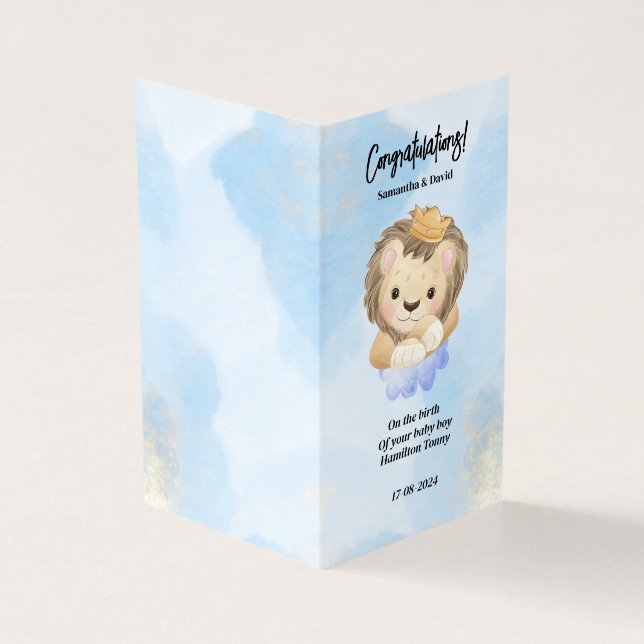 simple new baby boy baby congratulations cards (Outside)