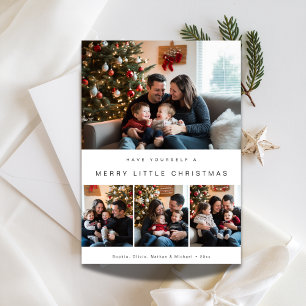 Simple New Baby Merry Little Christmas Photo  Holiday Card