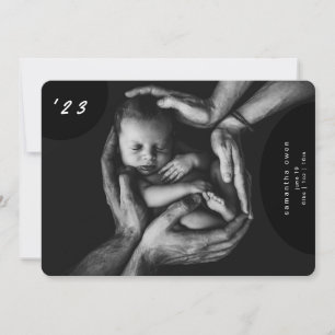 simple newborn photo collage birth announcement