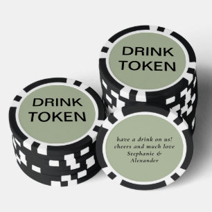 Simple Newlywed Wedding Drink Token Sage Green
