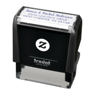 Simple Newlyweds Personalised Return Address Self-inking Stamp