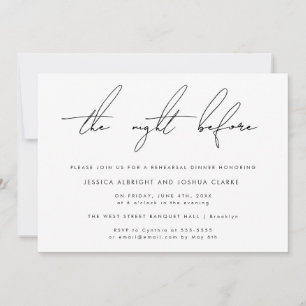 Simple Night Before Rehearsal Dinner Invitation