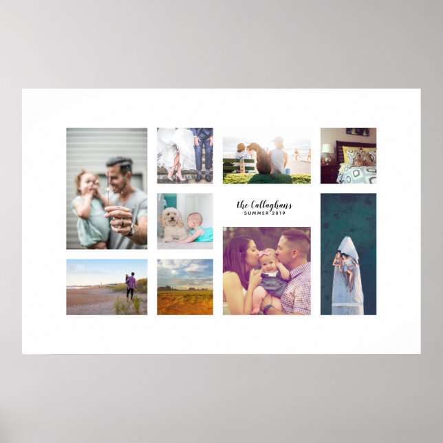 Simple Nine Photo Custom Art Print Gift (Front)